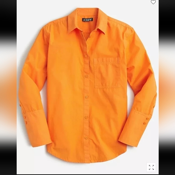 NWT! Garçon Shirt in Garment-Dyed Cotton Poplin, Orange, Size 0 - Picture 1 of 4